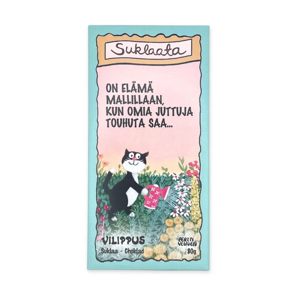 Lahjaidea-kotimainen_maitosuklaa-kinuskihelmet-On_elama_mallillaan_kun_omia_juttuja_touhuta_saa-Vilippus